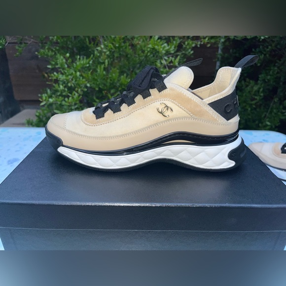 CHANEL Calfskin velvet trainers suede calfskin tpu sneaker G35617 Y53646 CC LOGO - Picture 7 of 16